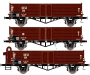 Exact-Train EX20153 - H0 - 3-tlg. Set Offene Güterwagen OPW, DR, Ep. III